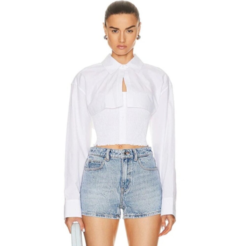 🔥 🆕 ALEXANDER WANG LAYERED SMOCKED CAMI medium NWT $395